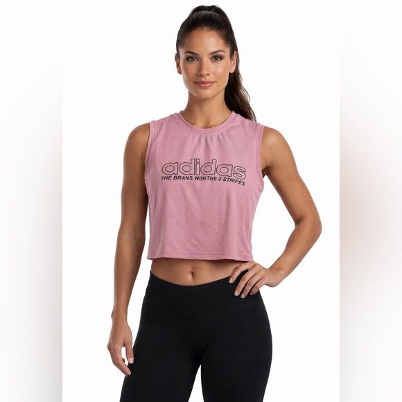 adidas Tops - Adidas Rose Pink Sleeveless Crop Tank Top Size M